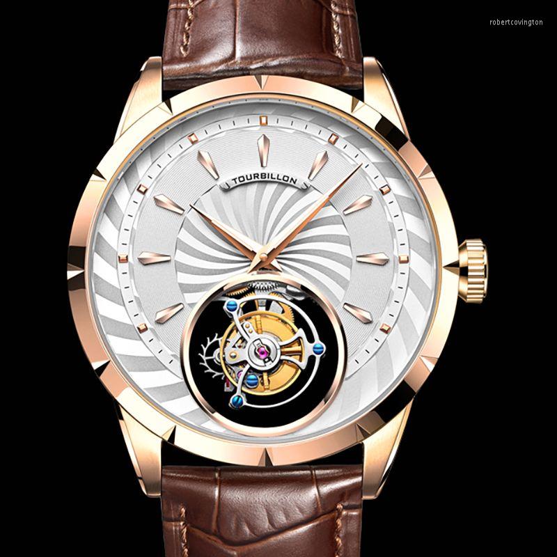 

Wristwatches Authentic Tourbillon Mechanical Watch Men Skeleton Sapphire Mens Watches Top Male Clock Relogio Masculino, Bjw