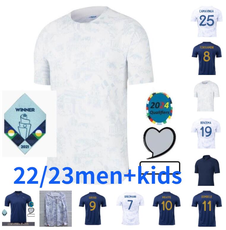 

2022 Maillots de football Soccer Jerseys FRENCH BENZEMA MBAPPE GRIEZMANN POGBA 22 23 Francia Men Kids KIMPEMBE FEKIR women BEN YEDDER VARANE hommes enfants, 22/23 kids
