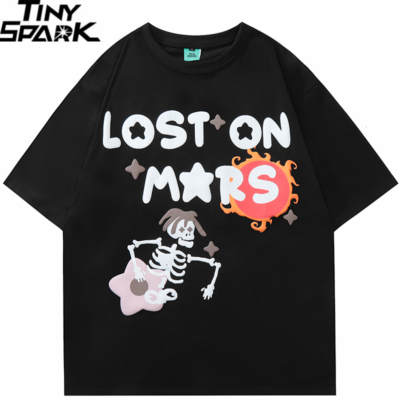 

Mens TShirts Men T Shirt Streetwear Funny Skull Skeleton Graphic TShirt Hipster Hip Hop Harajuku Tshirt Cotton Unisex Tops Tees Black 230413, A303515 black
