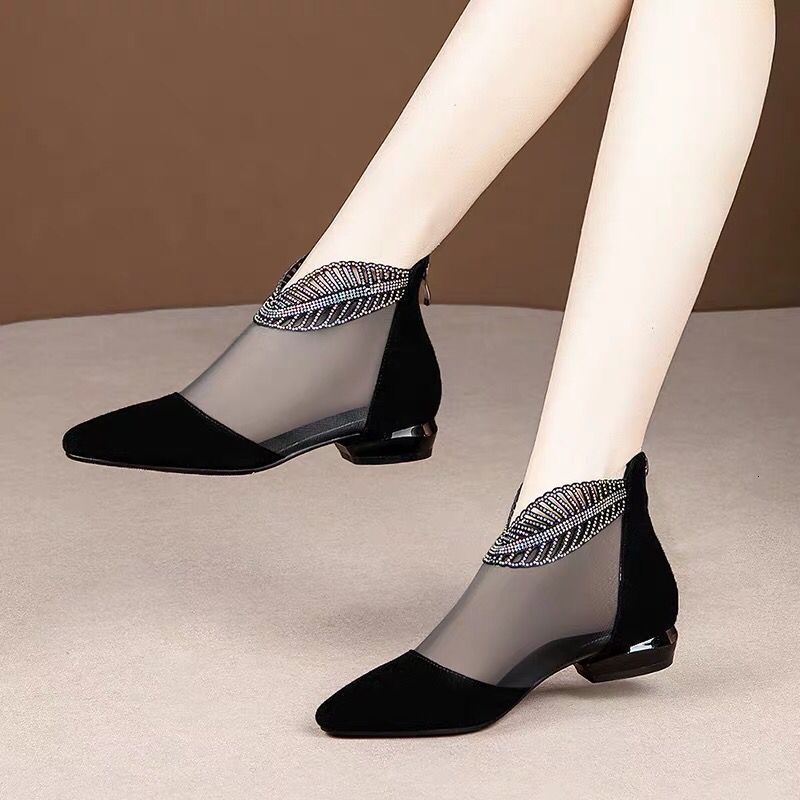 

Dress Shoes Summer Mesh Peep Toe Sandals Sexy Hollow Out Single Shoes Lace Pumps Woman High Heel Fashion Autumn Footwear Platform Ladies 230413, Black 2