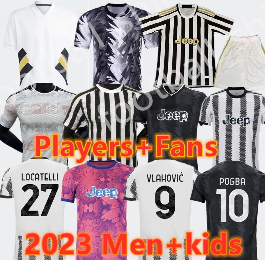 

2023 Juventus DI MARIA soccer jerseys VLAHOVIC POGBA LOCATELLI CHIESA McKENNIE BONUCCI CUADRADO KAIO JORGE RABIOT 23 24 football t shirt Men Kids kit camiseta, Adult