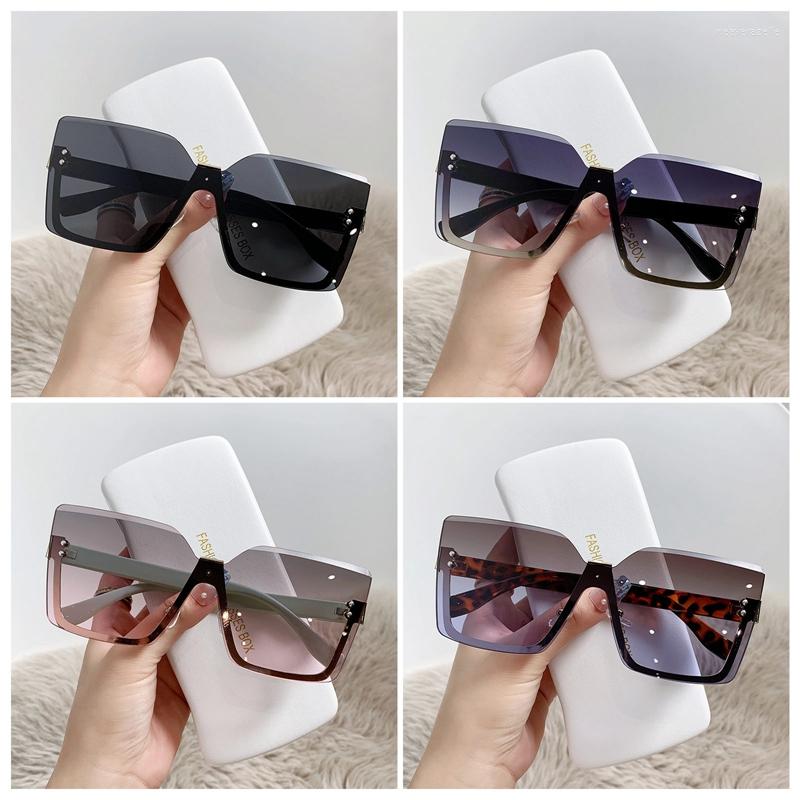 

Sunglasses Fashion Leisure 2023 Large Frame Women's Half UV-Proof Without Glasses Case