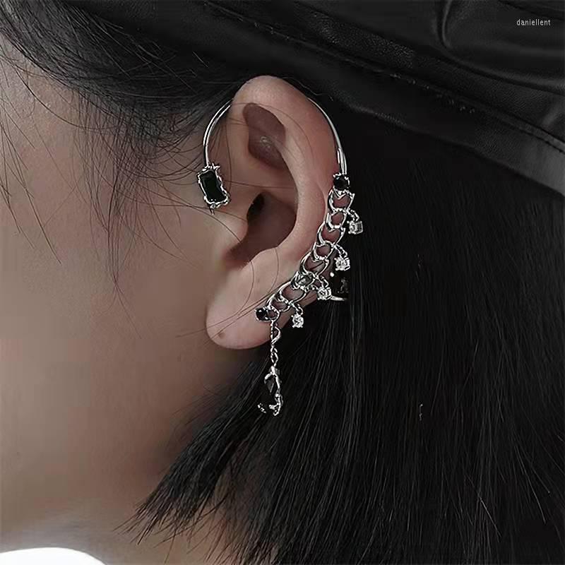

Backs Earrings Vintage Fashion Personality Black Irregular Ear Clip Unisex Hanger Without Holes Banquet Jewelry Accessories Gift
