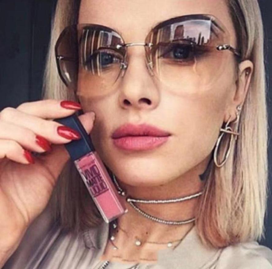 

Rimless Sunglasses Women Brand Designer Oversized Clear Sun Glasses New Candy Color Square Eyewear Transparent Oculos2216826