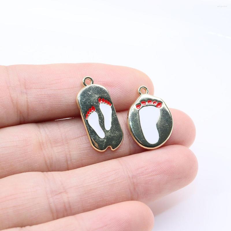 

Charms Eruifa 6pcs Beautiful Foot Epoxy Zinc Alloy Jewelry DIY Women's Accessory Pendant Necklace Earring Bracelet 2 Colors
