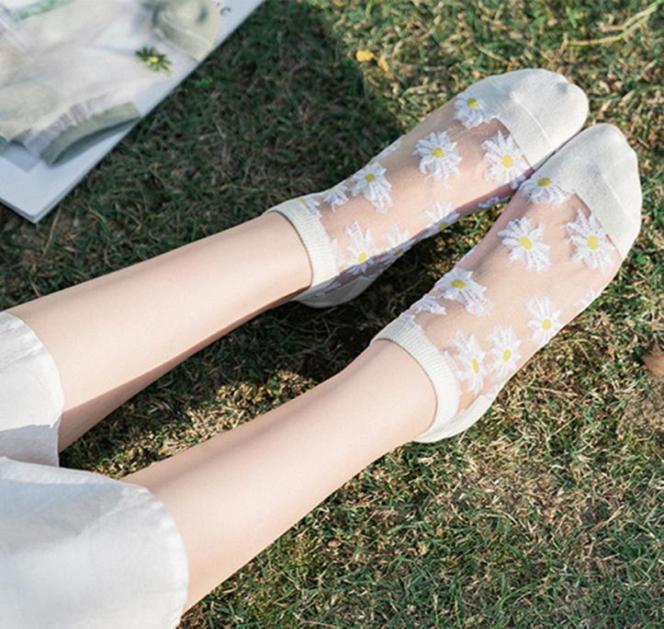 

Small Daisy Sheer Tulle Floral Ankle Socks Women Mesh Transparent Girls Cute Black White Sheer Lace Nylon Socks Target Pop5138608