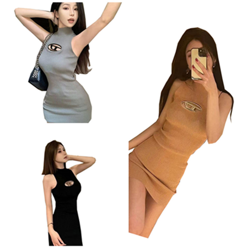 

Women Hollow Vest Dresses Knits Tanks Tops Designer Letter Sleeveless Dress Sexy Tees Clothing For Lady, Ssssss