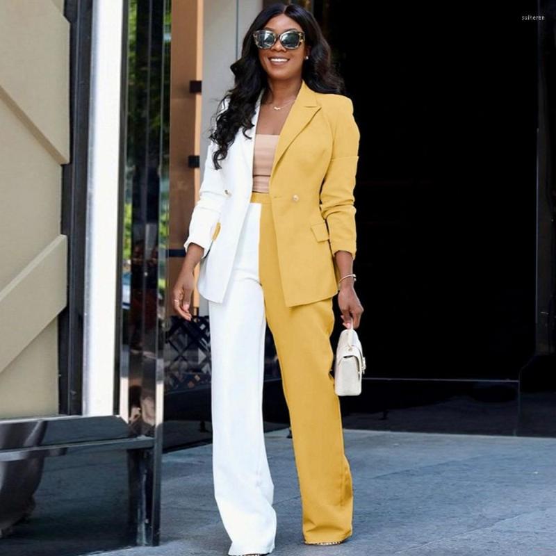 

Ethnic Clothing 2 Pieces Women's Sets Dashiki African 2023 Spirng Autumn Long Sleeve Blazers Women Suit Tops And Pants Two Piece