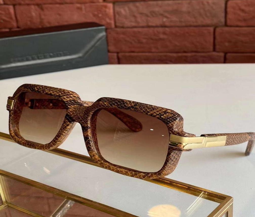 

Vintage Legends Square Sunglasses 607 Full Leather Frame Gafas de sol Cool men Sun glasses New with box3998830