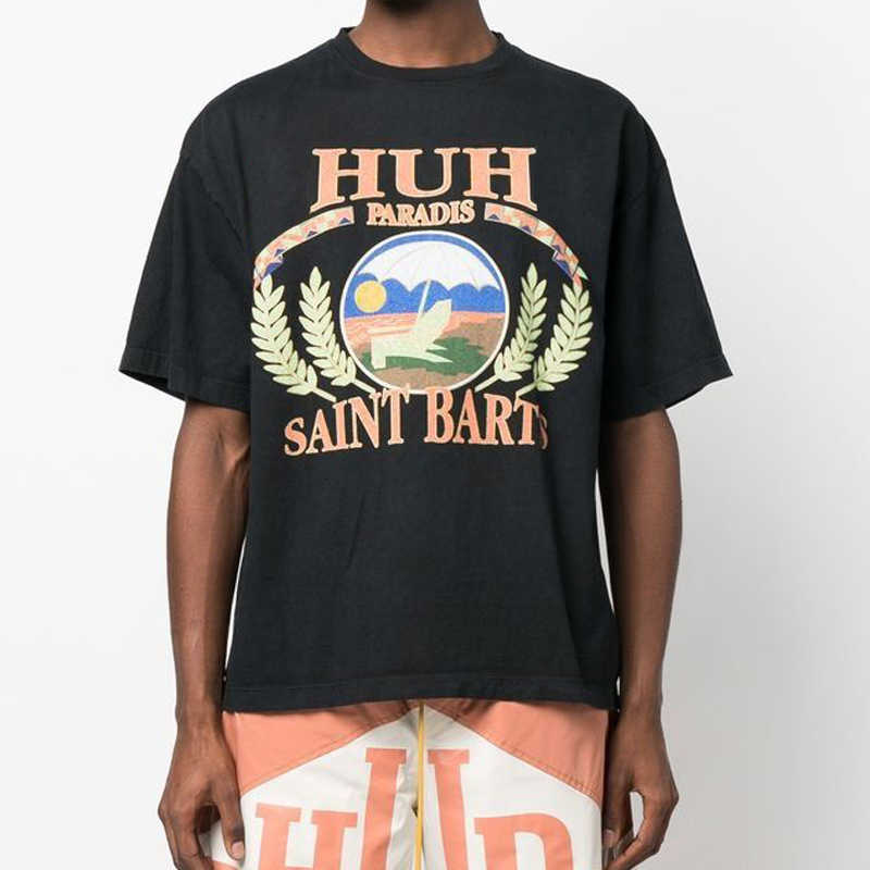 

23SS RH BEACH CHAIR Letter Printed Tee Beige Short-sleeved Men' T-Shirts Fashion Man Women Vintage T-shirt FZTX2396