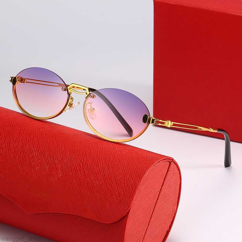 

carti glasses Trendy oval metal gold frame sunglasses Fashion ins net red same men and women leisure time tourism driver anti UV Designer glass