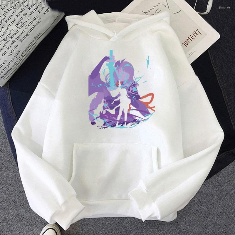 

Women's Hoodies Men Genshin Impact Hoodie Raiden Shogun Vintage Sweatshirt Women/Men Japanese Streetwear Colors 12 Anime Clothes Graffit, Light-green