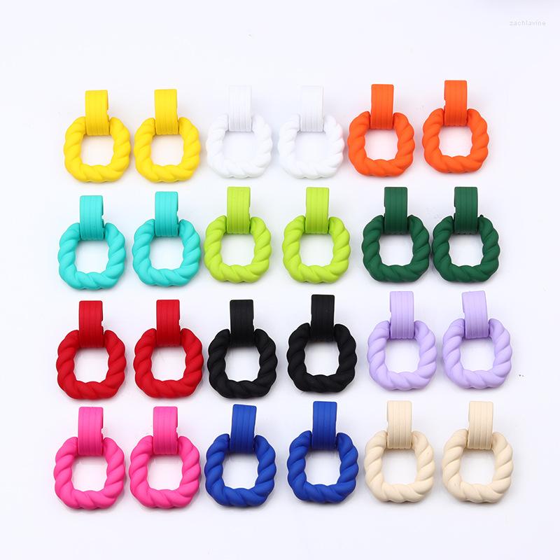 

Dangle Earrings UJBOX Multicolor Acrylic Spray Paint Twist For Women Orange Party Holiday Jewelry Gift Wholesale