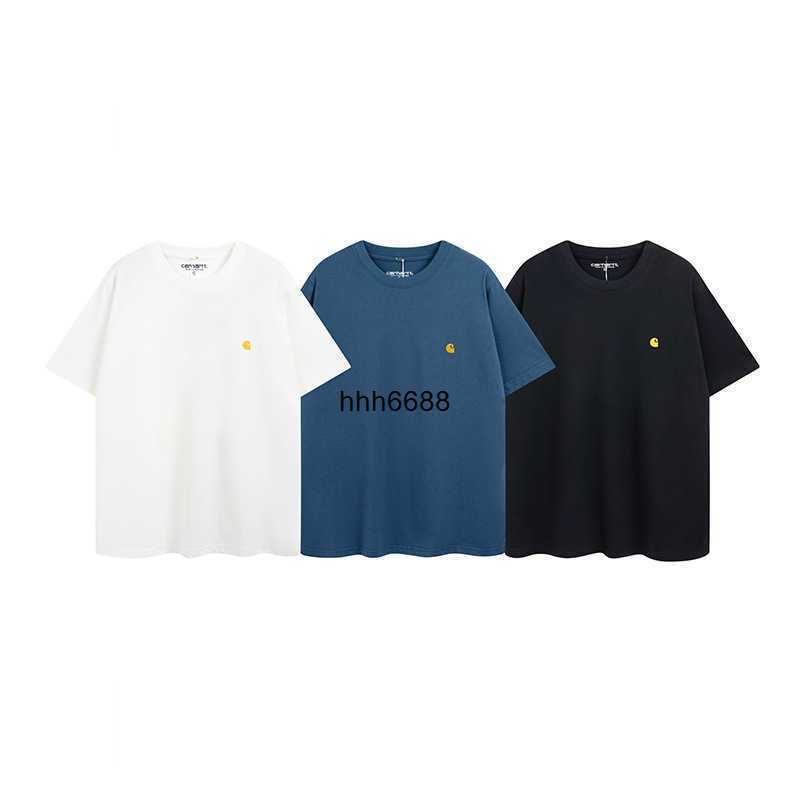 

P0z5 2023 Men' and Women' Fashion t Shirt Tooling High Street Brand Carhart New Mountain Pattern Round Neck Couple Loose Short Sleeve, Black