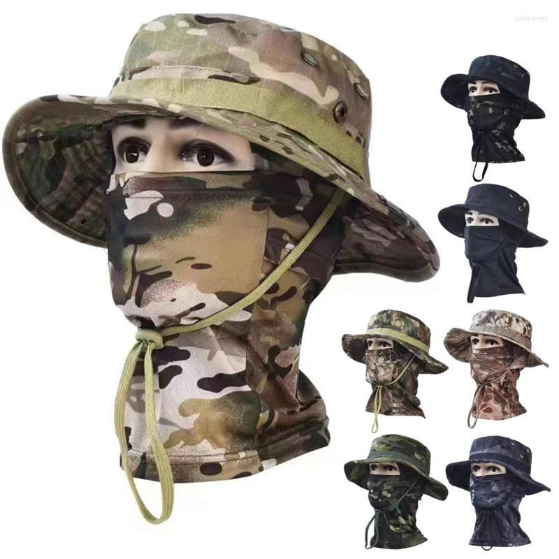 

Bandanas Military Tactical Balaclava Fishing Cap Full Face Mask Set Men Summer Snapback Sun Hat Outdoor Hunting Camouflage