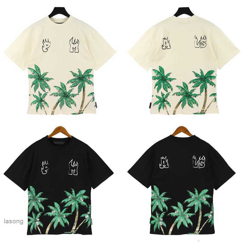 

23s Men's t Shirts t Shirt Palms Palmangel City Designer Limited Inkjet Graffiti Letter Printing Women's Sailboat Short-sleeved Casualj2dt, Beige