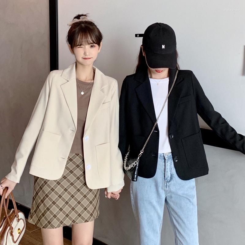 

Women's Suits Women Blazer Suit Spring Jacket Korean Casual Loose Outwear Long Sleeve Work Office Coat All-match Tops For Short Person, Black