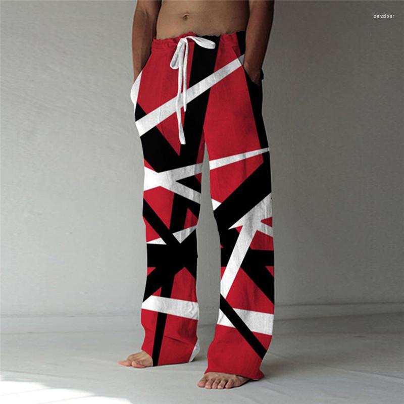 

Men' Pants Men' Trousers Baggy Beach Elastic Drawstring Design Front Pocket Straight Leg Graphic Prints Geometry Comfort Soft, Green
