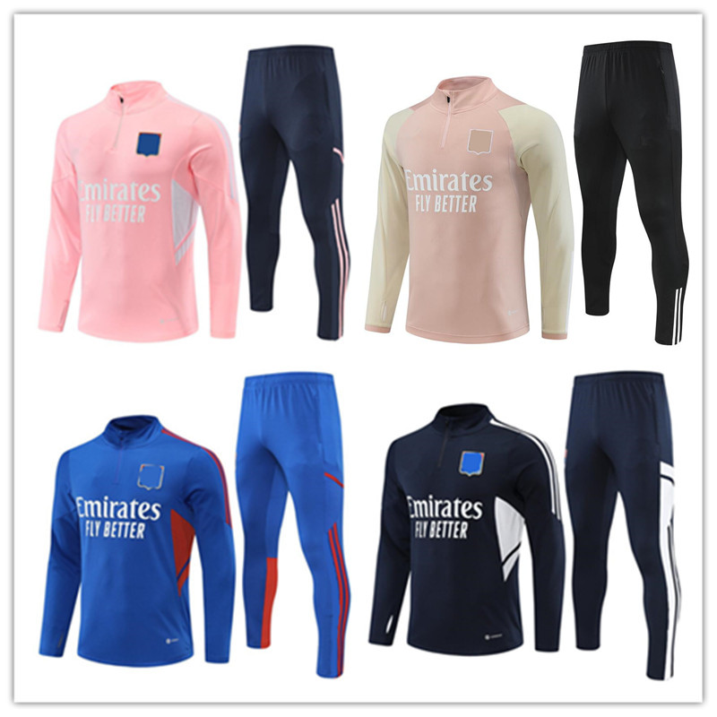 

2022 2023 Lyon Soccer Tracksuits 22 23 Olympiques Lyonnais survetement TRAORE MEMPHIS AOUAR TAGLIAFICO football training suit man and kids boys sportswear sets