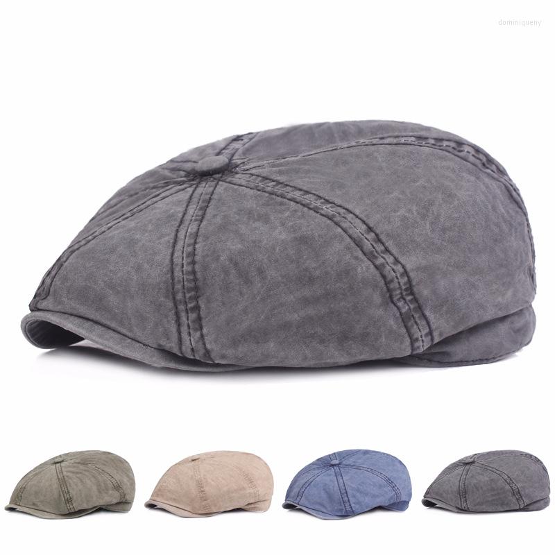 

Sboy Hats Male Preppy Cotton Octagonal For Men Classic Vintage Boys Painter Caps 58cm Solid Color Black Khaki Blue Armygreen S408