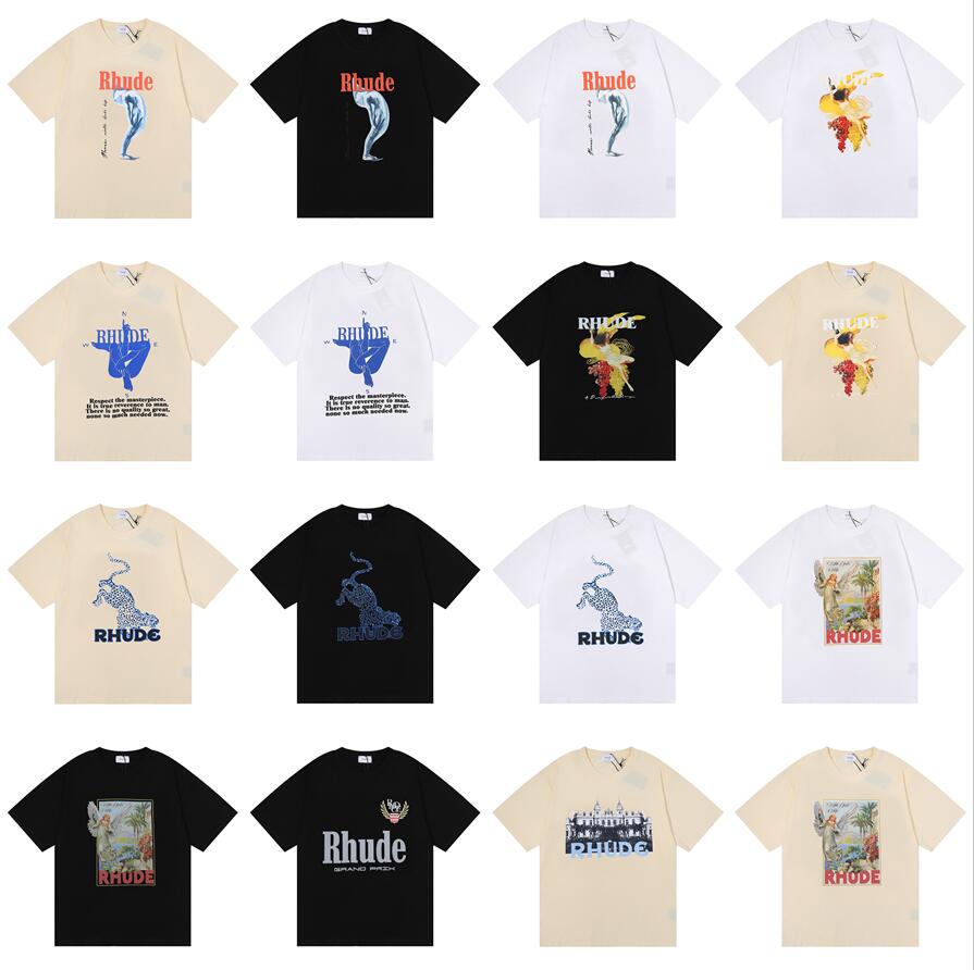 

Summer rhude Brand Printed T Shirt Men Women Round Neck T-shirts Spring Summer High Street Style Quality Top Tees RHUDE -XL Camiseta Casablanca, I need look other product
