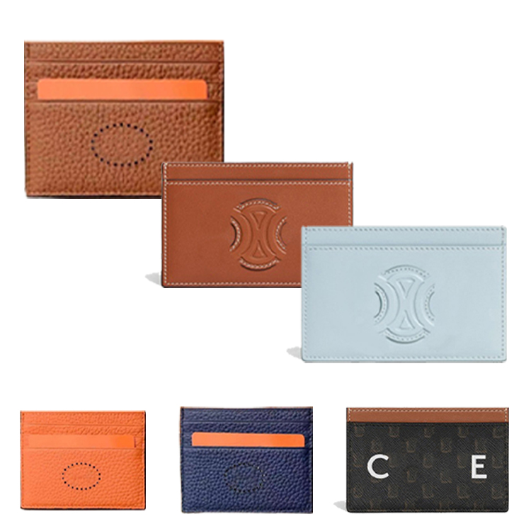 

genuine Leather key wallet Women's Mens celins coin Purses card Holders Luxury designer pouch cardholder quilted purse woman man mini wallets pocket passport holder, He-pinker