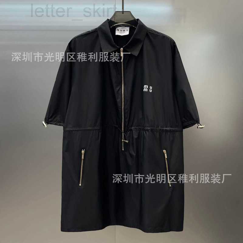 

Women's Plus Size Hoodies & Sweatshirts designer High version summer new style black slightly flared waist loose fitting work clothes casual shirt dress IO6V