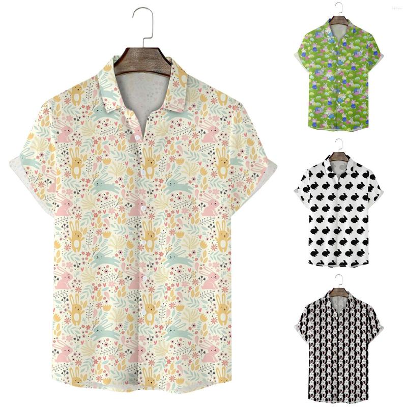 

Men' T Shirts Mens Fashion Casual Personality Easter 3D Digital Printing Short Sleeve Shirt, Beige