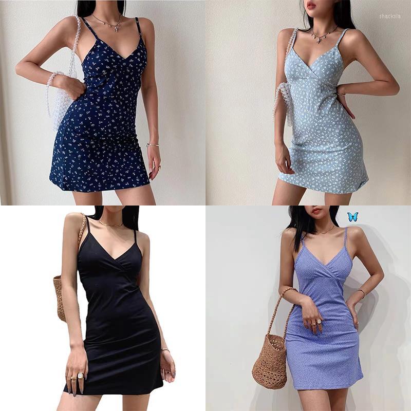 

Casual Dresses Sexy Print V-Neck Straps Backless Mini Dress Bandage Elegant Sleeveless Bodycon Evening Party For Women