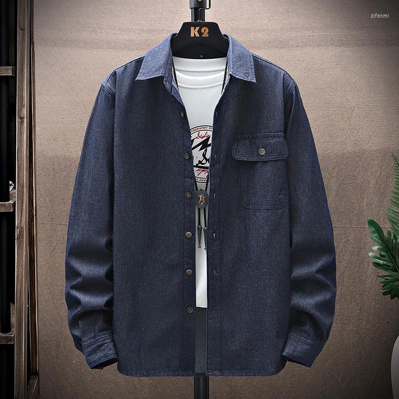 

Men's Casual Shirts Spring And Autumn Fashion Men's Workwear Long Sleeve Denim Shirt Versatile Jacker, Black