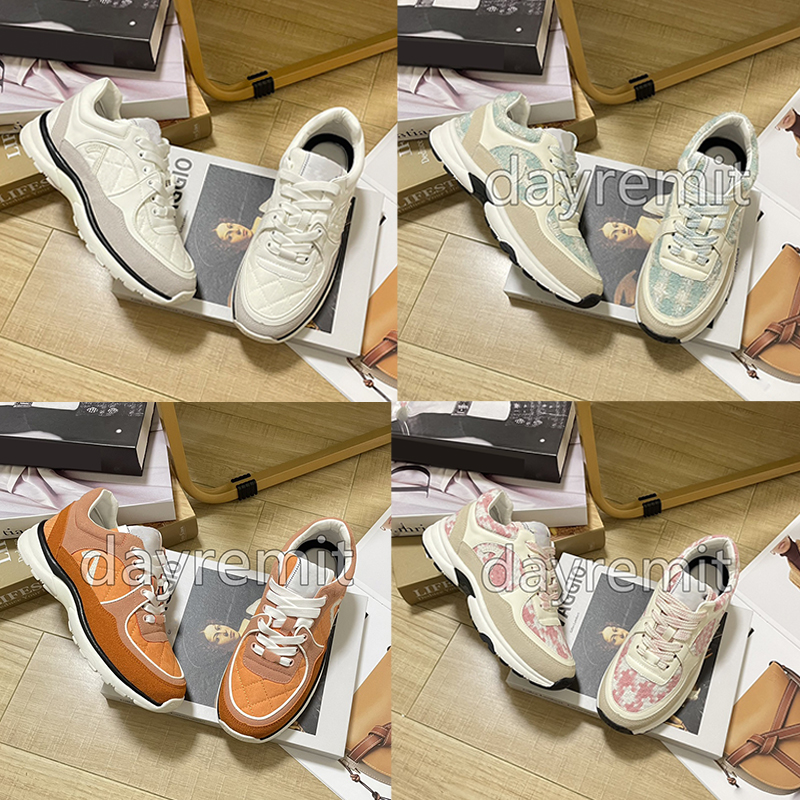 

Designer Sneakers Calfskin Reflective Shoes Vintage Suede Casual Shoes Leather Trainers All-match Sneaker Patchwork Leisure Shoe Platform Lace-up With Box, 12 size 35-42