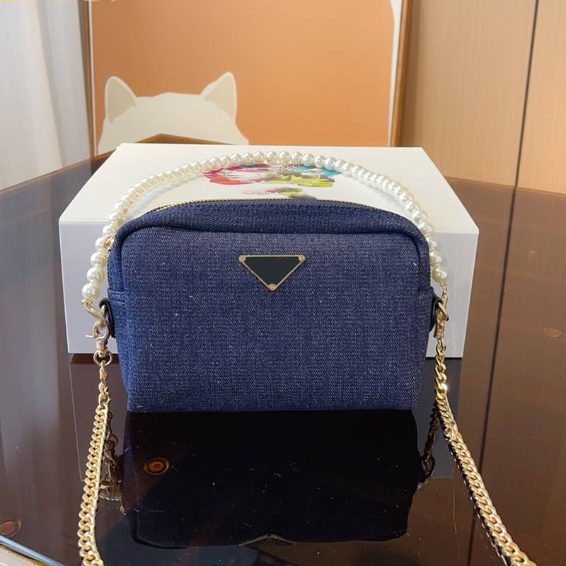 

23Ss Women Luxurys Designers Crossbody Bags Tote Canvas Shopping Bags Handbag Shouder For Ladies Pouch Purse 19cm, Deep blue