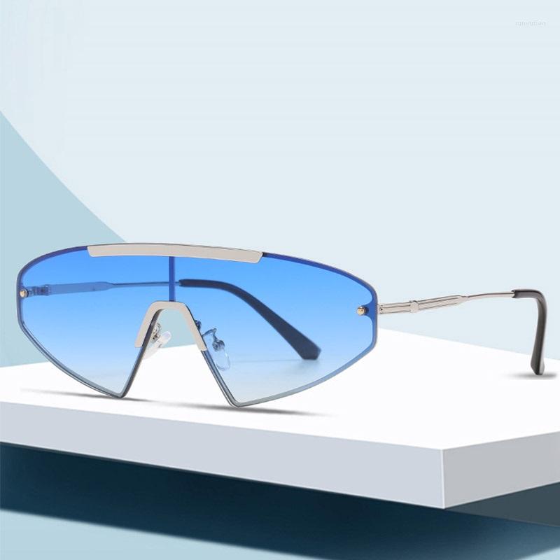 

Sunglasses Fashion Men Sheild Women Classic Vintage One Piece Designer Sun Glasses High Quality Oversized Shades