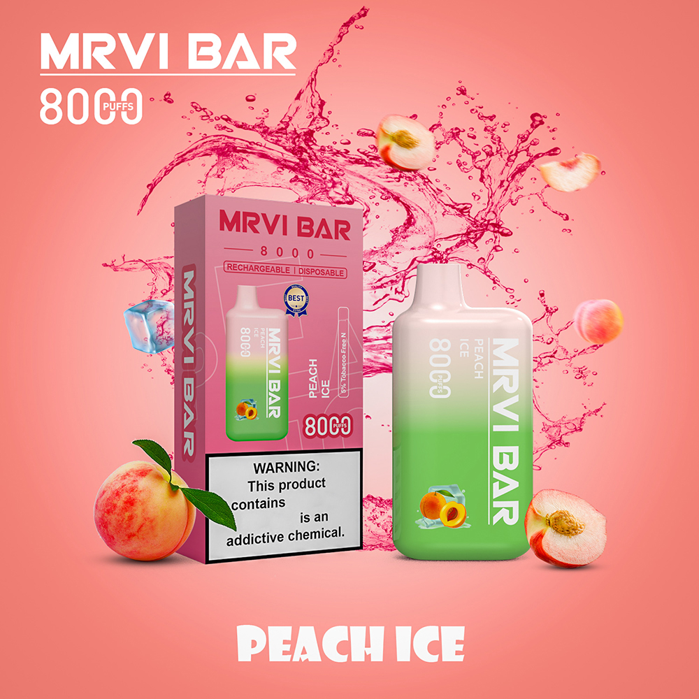

Original MRVI Vape 8000 puffs disposable vapes 600 Mah recharager battery 16Ml Type c chargerable
