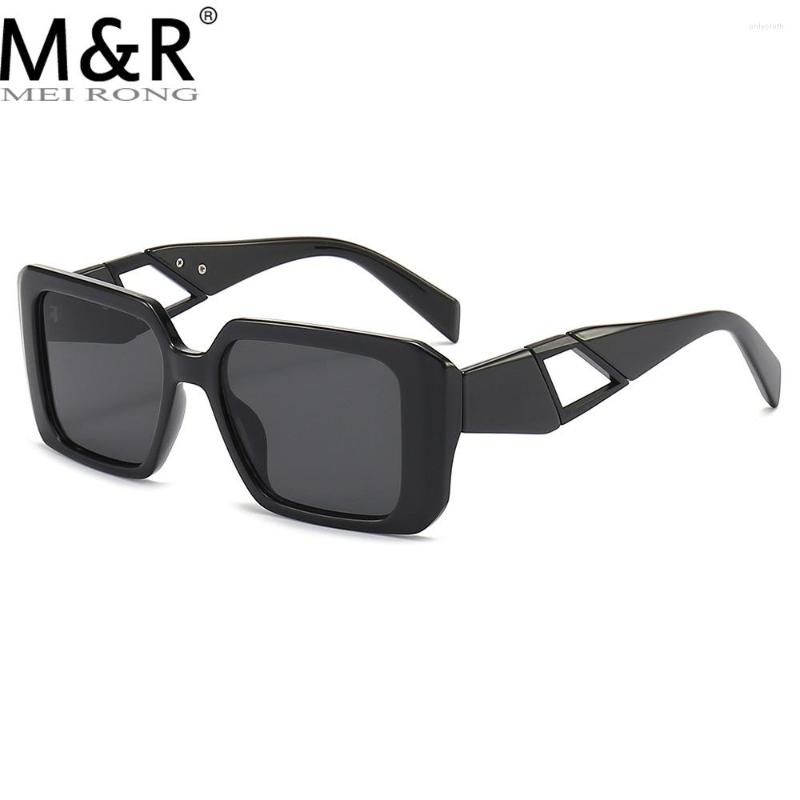 

Sunglasses 2023 Fashion High Quality Women's Square Metal Hollow Design Frame Men's UV400