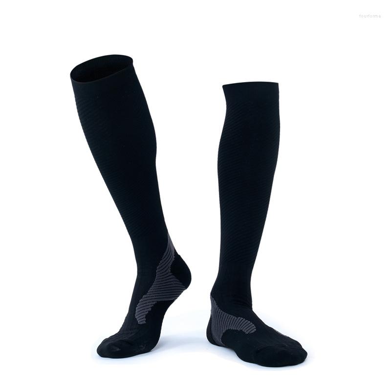 

Men's Socks Men's Cycling Black Color Knee High Sports Sock Fit For Walking Jogging Elastic Tight Ride Bike