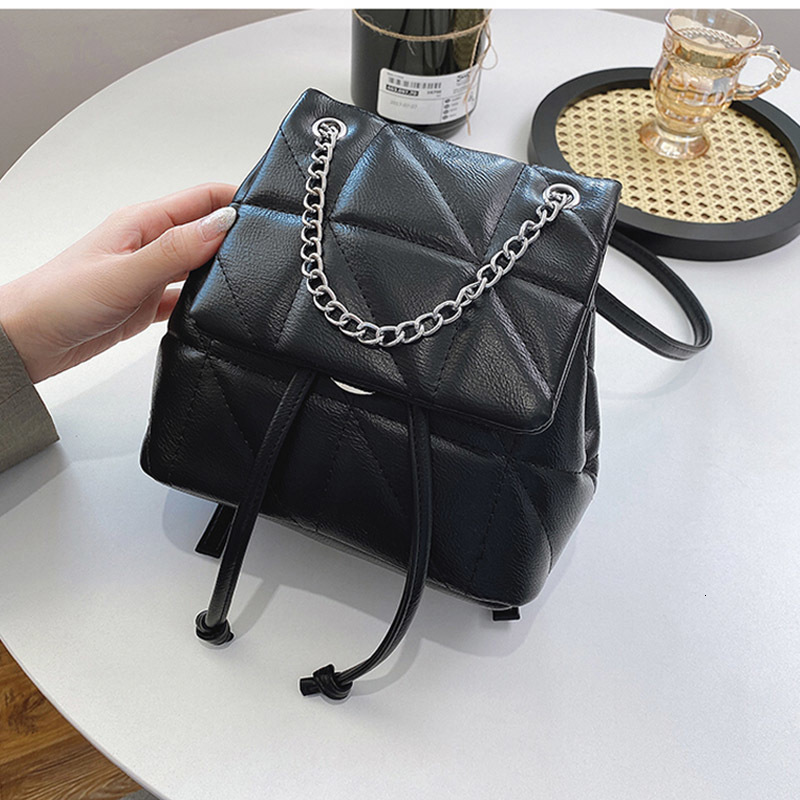 

School Bags Branded Women's Backpack High Quality PU Leather Student Schoolbag Trendy Casual Girl Travel Back Pack Female Shoulder Bag 230413, Black backpack