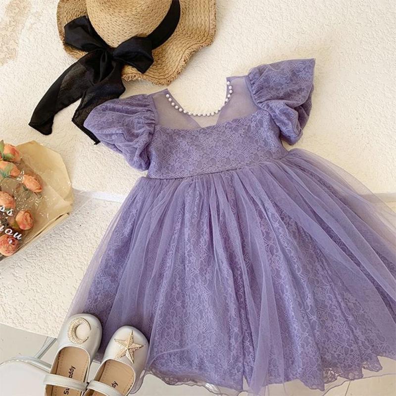 

Girl Dresses Melario Summer Girls Dress Princess Birthday Party Mesh Lace Flower Baby Kids Clothes Children's Clothing, Ax2592 purple
