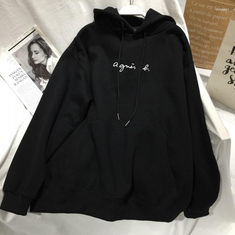 

Women's Hoodies Plus Velvet Thick Hooded Sweatshirt Women's Autumn Winter Loose Korean Style Streetwear Women Tops Harajuku Hoodie