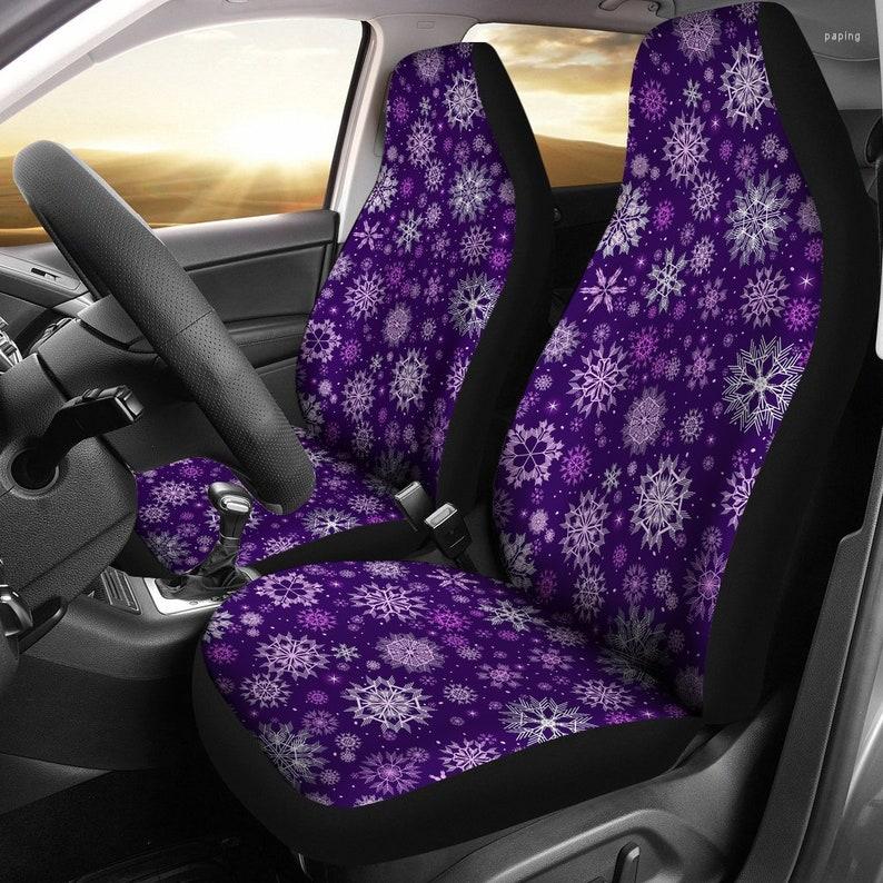 

Car Seat Covers Purple Mandalas Pair 2 Front Protector Accessories