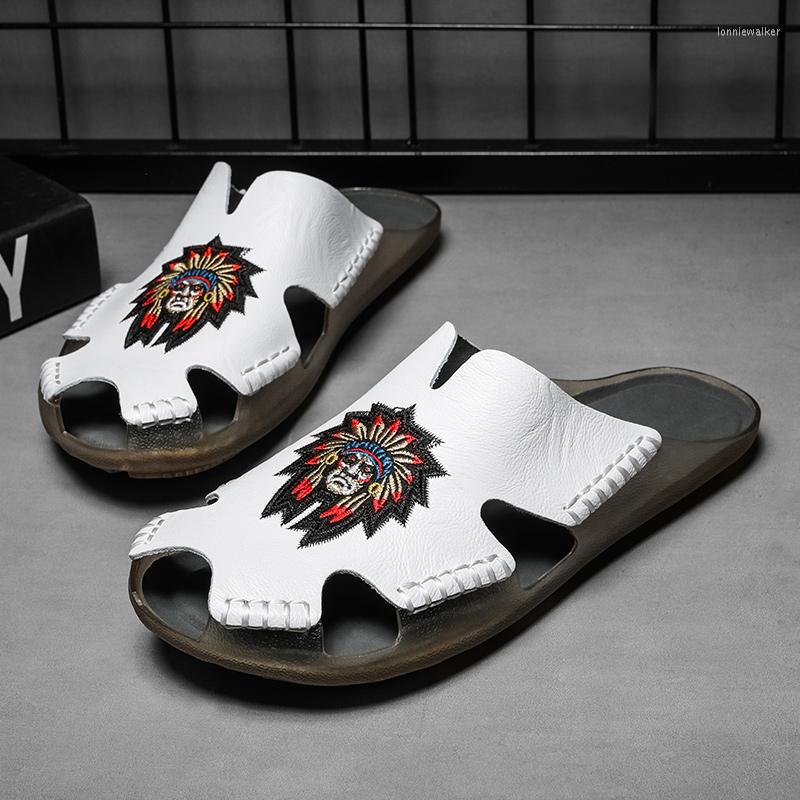 

Sandals Men's Closed-Toe Slippers Fashion Cross-Border Large Size, 1833 black