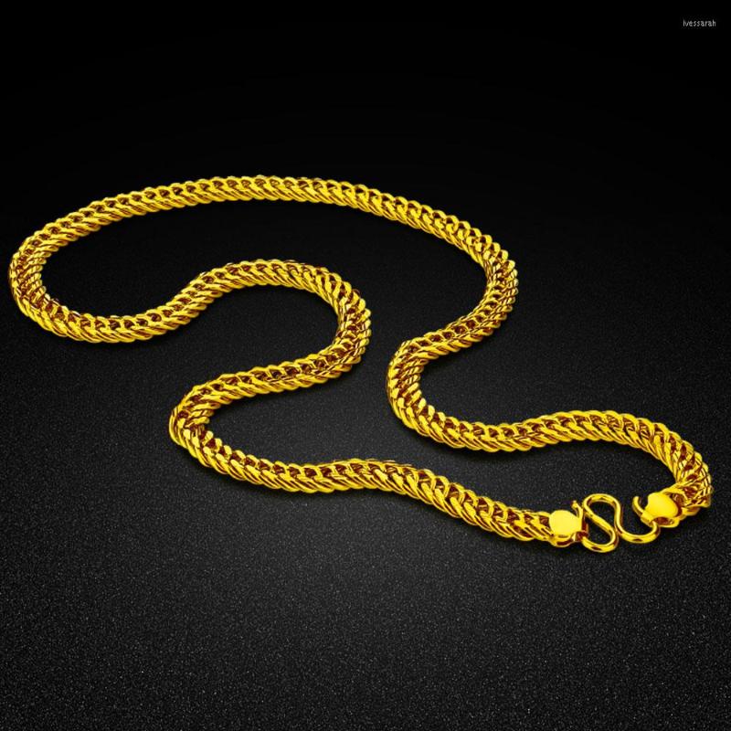 

Chains Luxury Men's Jewelry 925 Silver 24k Gold Cuban Chain 8MM Necklace Club Party Accessories Birthday Gifts