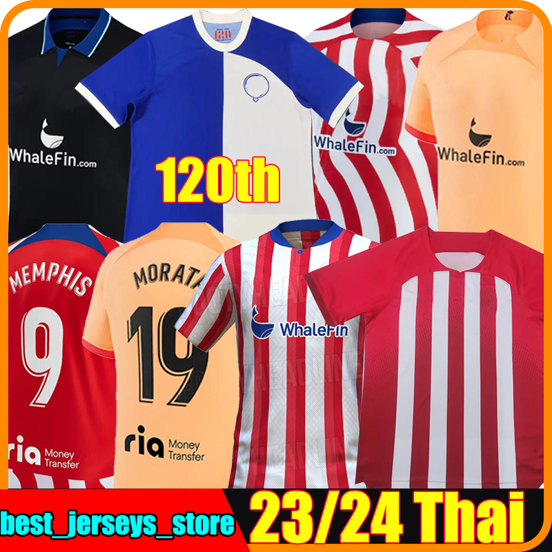 

120th soccer jerseys 23/24 JOAO FELIX 2023 2024 MORATA M. LLORENTE Correa MEMPHIS camiseta football shirt men kids kit GRIEZMANN R. DE PAUL CARRASCO Atletico MadridS, Majing c860# 2223 training