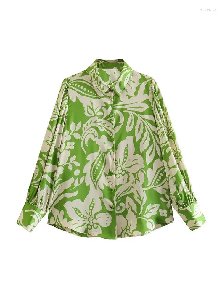 

Women's Blouses Nlzgmsj Spring 2023 Print Blouse Women Thin Casual Shirts Single Breasted Office Tops Long Sleeve, Picture shown