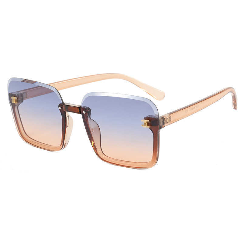 

Frames New large fragrance for women's half frame fashionable sunglasses with the same round face and small eyes