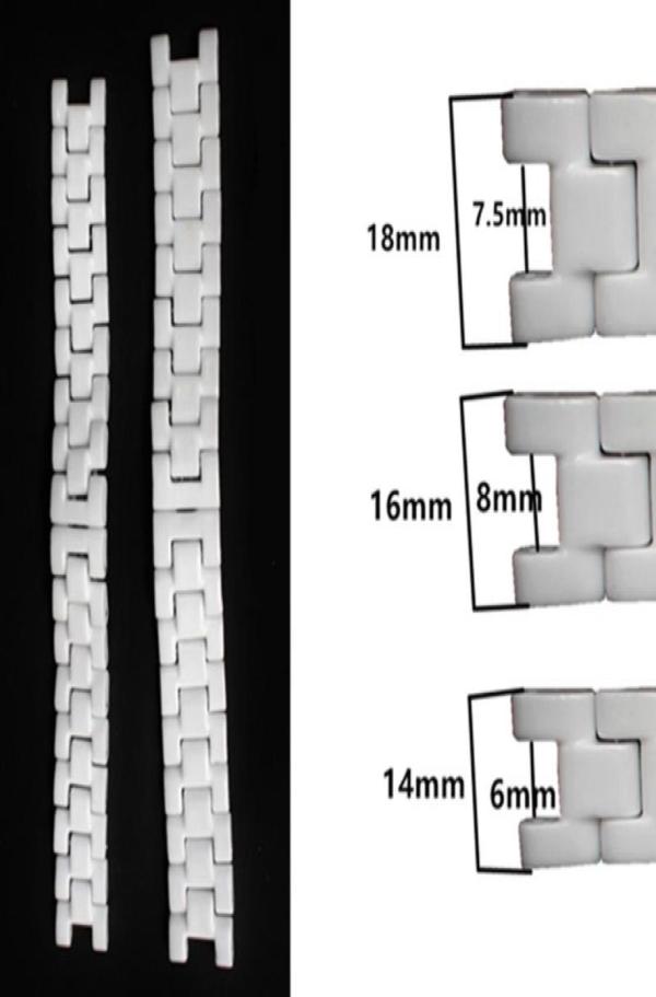 

146mm 168mm 1875mm Black White Ceramic Watch Band Strap Bracelet Fit Men Lady Watch2005937