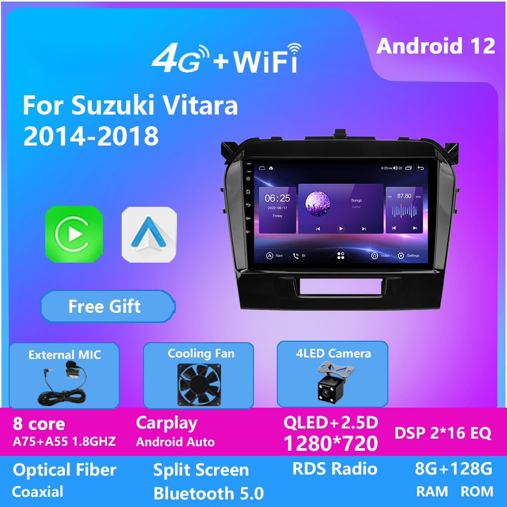

Car Video DVD Player 9INCH IPS Screen Android 10 Octa Core 128GB Rom for SUZUKI VITARA 2014-2018 With DSP /CarPlay/4G/Wi-Fi