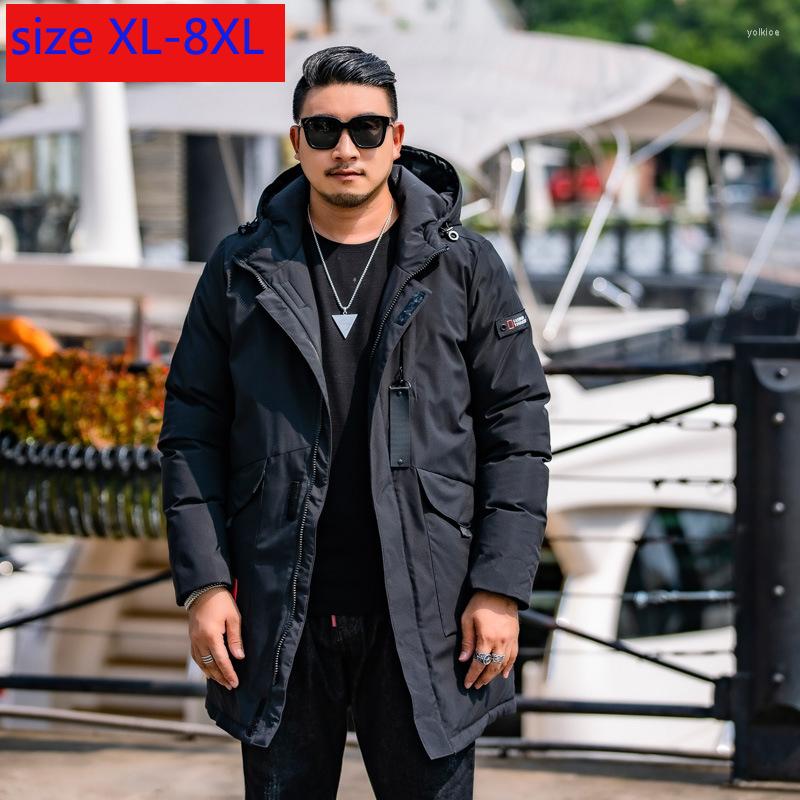 

Men's Down Arrival Fashion Men Padded Cotton Jacket Long Style Loose Large Casual Hooded Thick Plus Size LXL2XL 3XL 4XL 5XL  7XL 8XL, Khaki