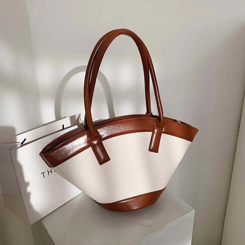 

Evening Bags Contrast Bucket 2023 Fashion Female Tote Bag Quality PU Leather Women Designer Handbag Shoulder Messenger BagEvening EveniEveni, Black