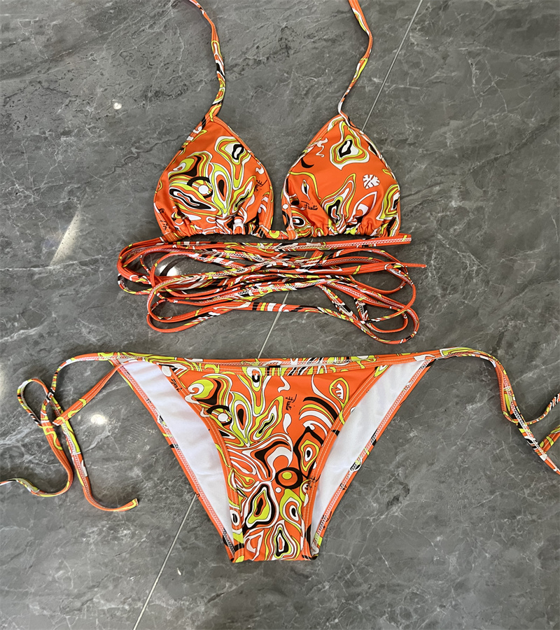 

Women' Swimsuit New Split Swimsuit Lace-Up Sexy Micro Small Triangle Bikini